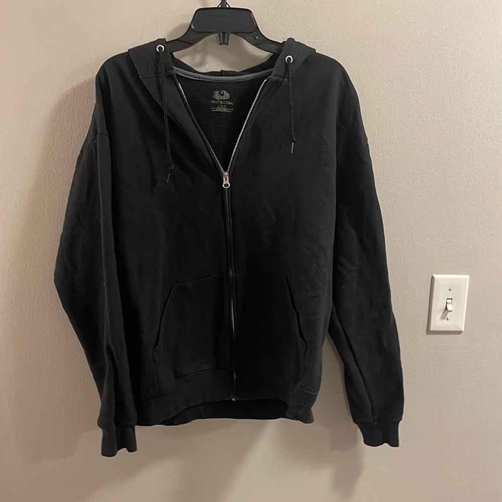 Fruit of the Loom black zipup sweater